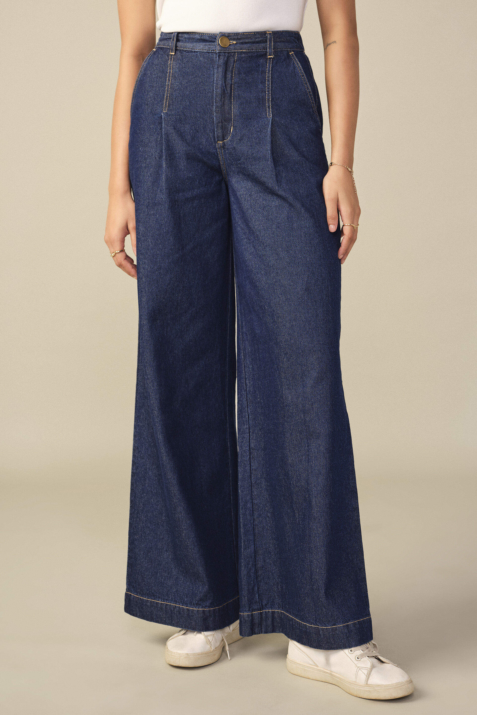 Straight Denim Trousers in Blue, Blue, image 1